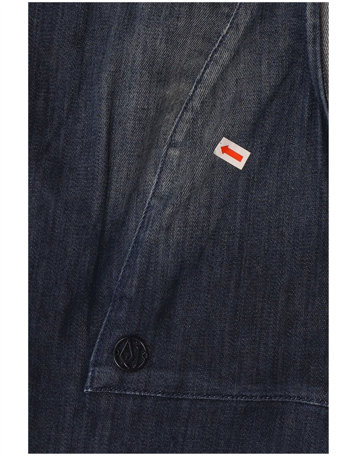 Vestido jeans feminino sem mangas Armani Jeans EUA 40 algodão azul pequeno