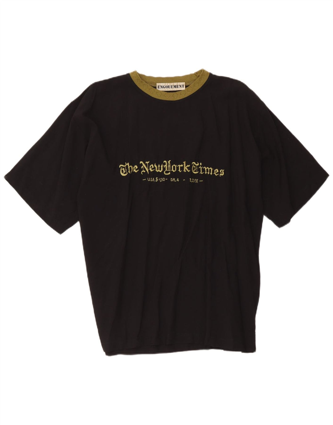 Camiseta gráfica masculina vintage grande viscose preta