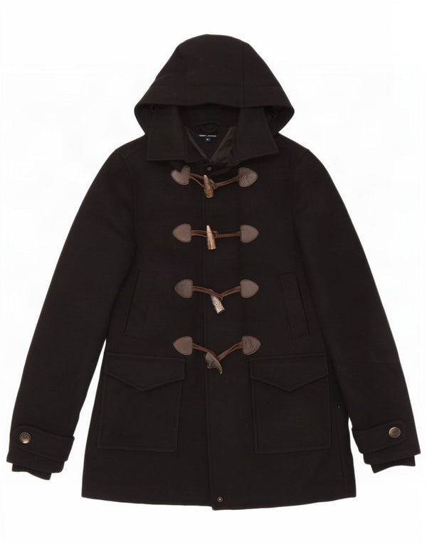 Casaco Duffle Tommy Hilfiger Mulher com Capuz UK 6 XS Lã Preta