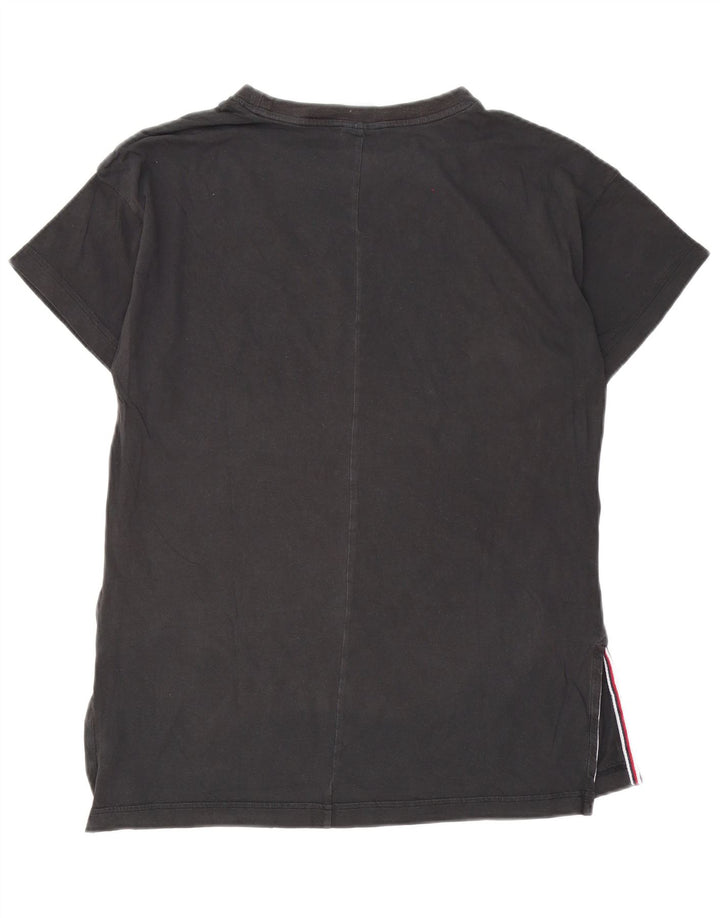 Reebok Mens Graphic T-Shirt Top Grande Algodão Preto