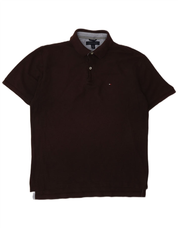 Camisa polo masculina TOMMY HILFIGER grande algodão marrom