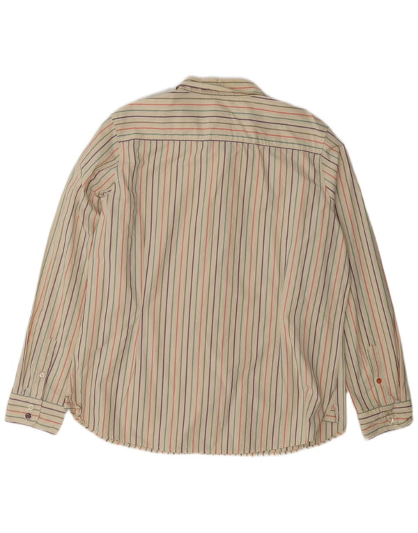 Camisa feminina Joules UK 18 XL algodão listrado bege