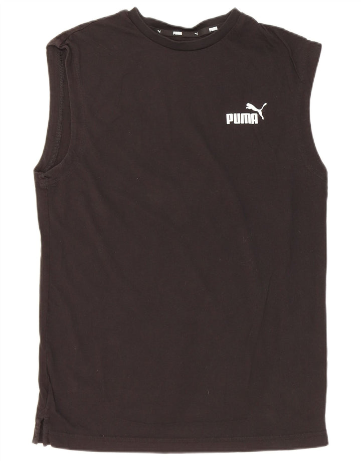 Puma Mens Colete Top Pequeno Algodão Preto