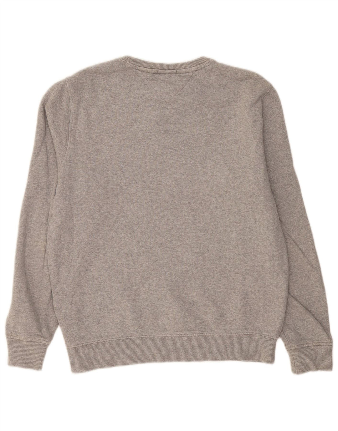 Tommy Hilfiger moletom gráfico feminino jumper UK 14 cinza médio manchado