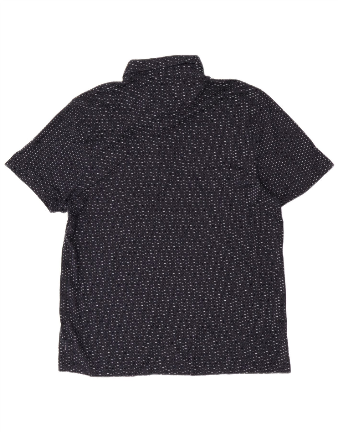 Camisa polo masculina Ted Baker tamanho 6 2XL algodão manchado azul marinho