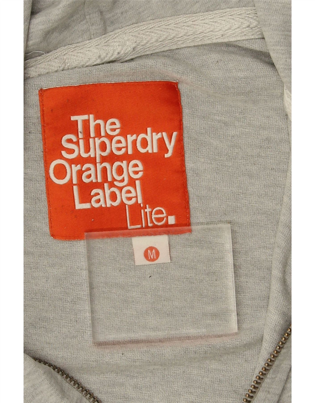 Suéter masculino Superdry com capuz e zíper médio cinza algodão