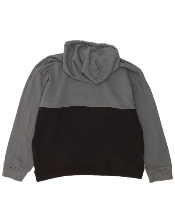 Adidas masculino gráfico moletom com capuz grande cinza colorblock algodão