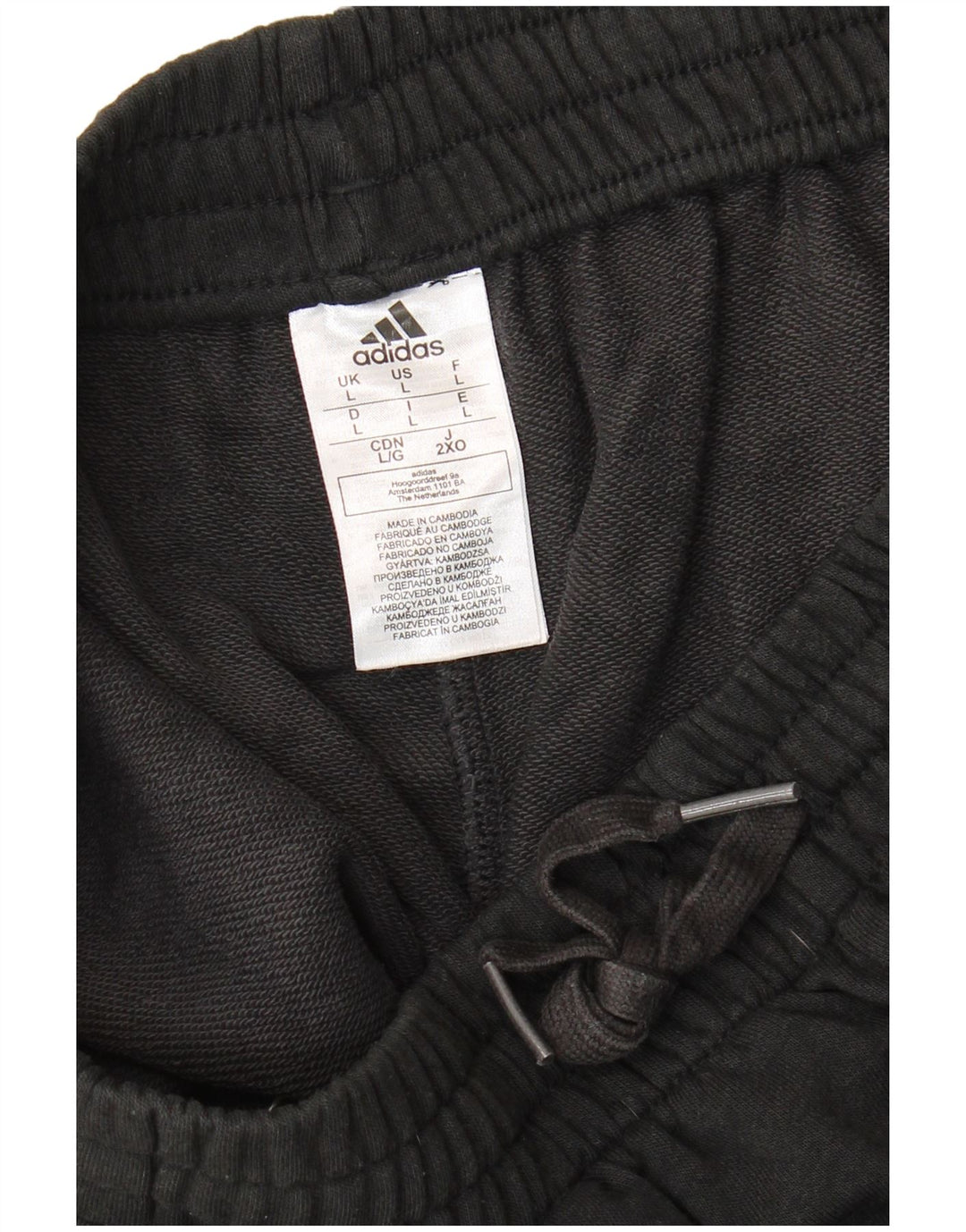 Adidas Mens Sport Shorts Grande Algodão Preto