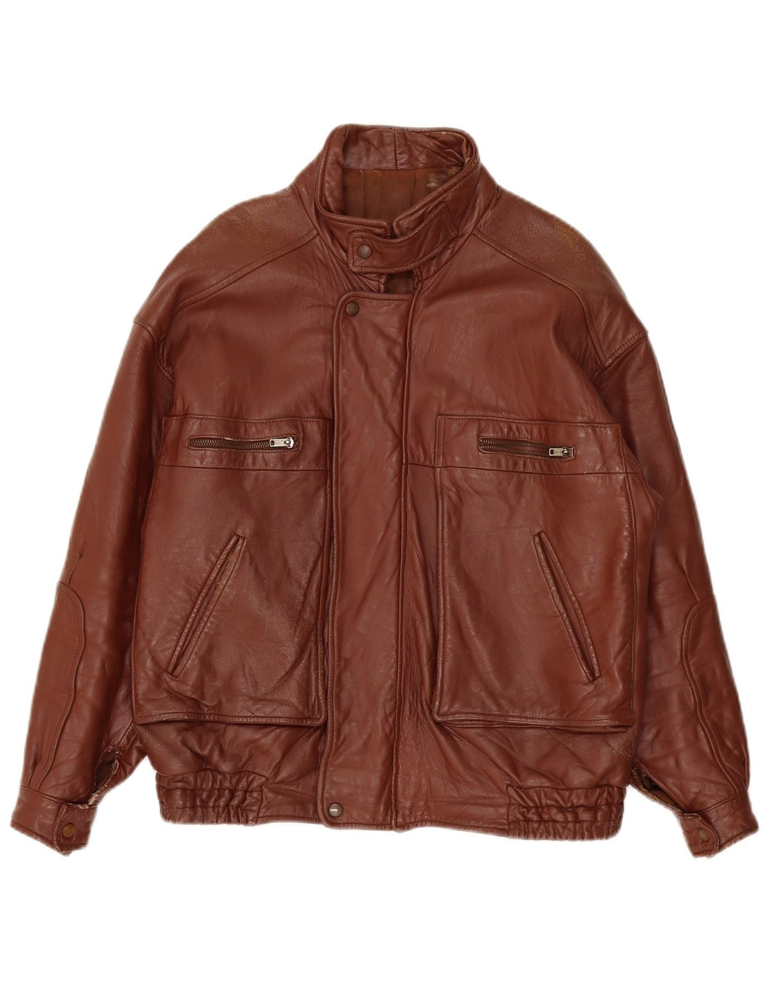 Jaqueta de couro masculina vintage UK 40 grande Borgonha