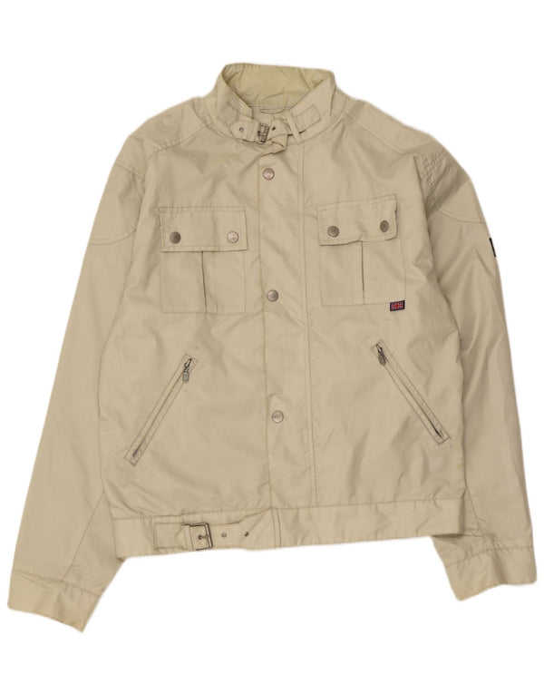 Jaqueta utilitária masculina Belstaff UK 42 XL bege nylon