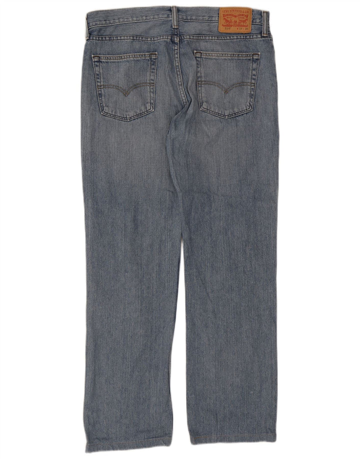 LEVI'S Masculino 514 Straight Jeans W34 L30 Azul Algodão