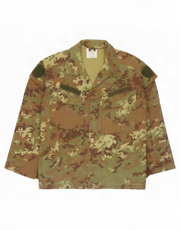 Jaqueta militar masculina vintage IT 50 grande camuflagem cáqui