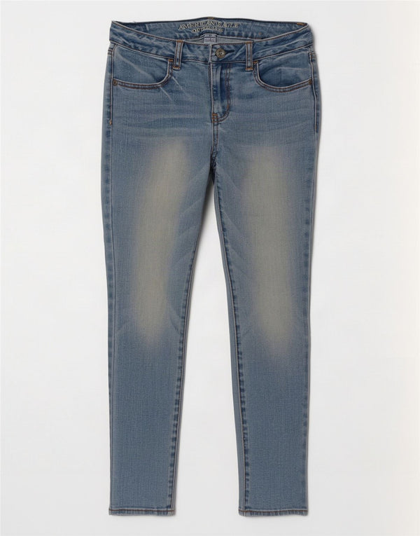 Calça jeans feminina American Eagle Outfitters UK 6 XS W24 L26 azul algodão
