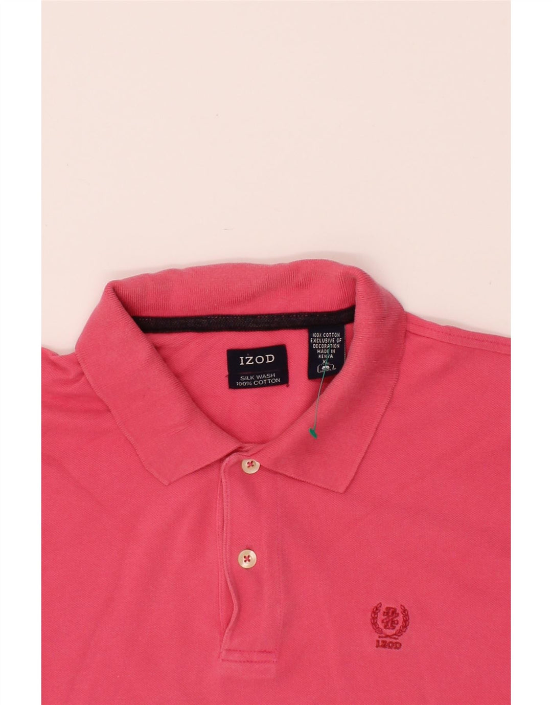 IZOD Mens Polo Shirt XL Pink Cotton Vintage Izod and Second-Hand Izod from Messina Hembry 