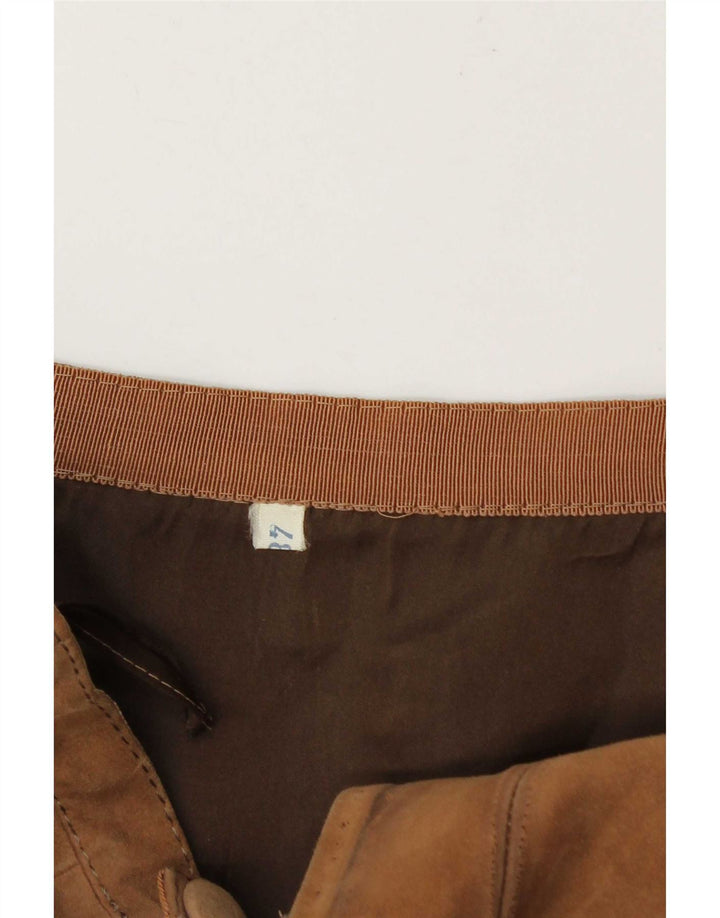 Saia feminina vintage de camurça W26 pequena bege