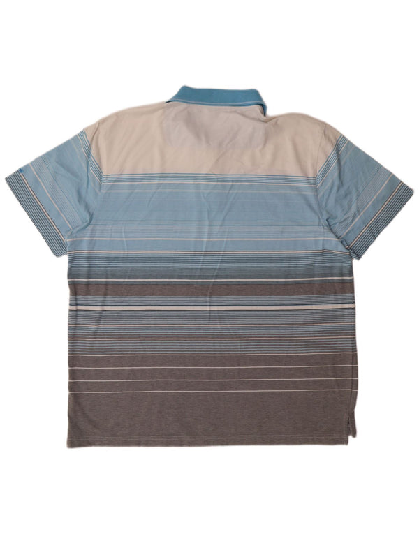 Camisa polo masculina de golfe Izod 2XL algodão listrado multicolorido