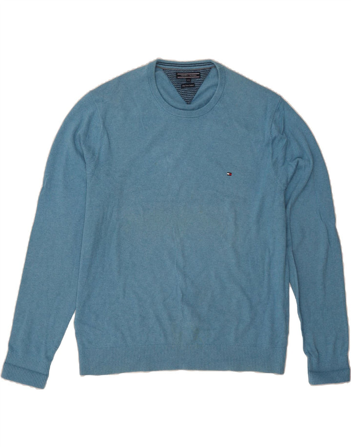 TOMMY HILFIGER Mens Crew Neck Jumper Sweater 2XL Blue Cotton Vintage Tommy Hilfiger and Second-Hand Tommy Hilfiger from Messina Hembry 