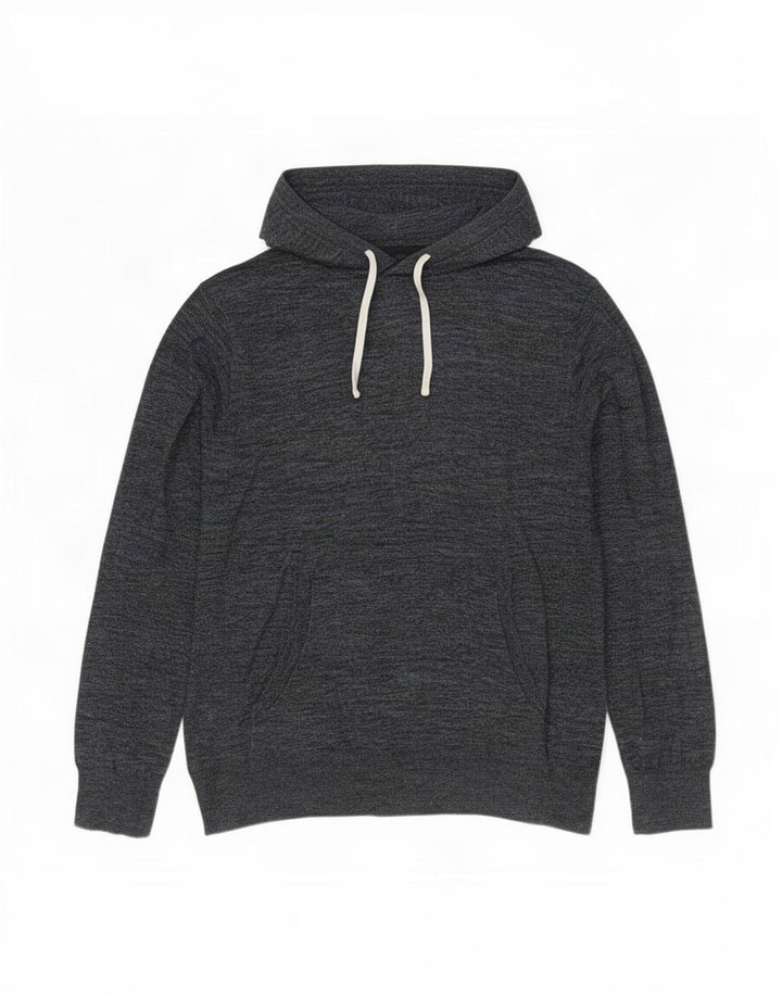 J. Crew Suéter masculino com capuz grande cinza manchado