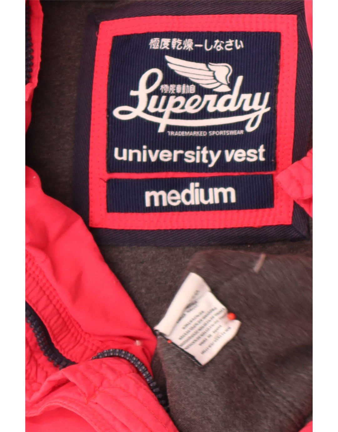 Colete acolchoado feminino Superdry UK 14 algodão vermelho médio