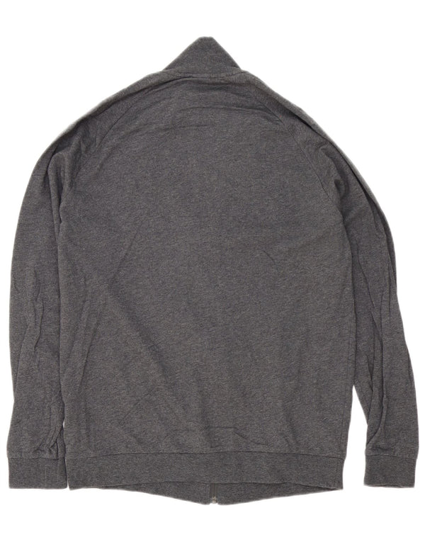 Hugo Boss Mens Treino Top Jaqueta Algodão Cinza Médio