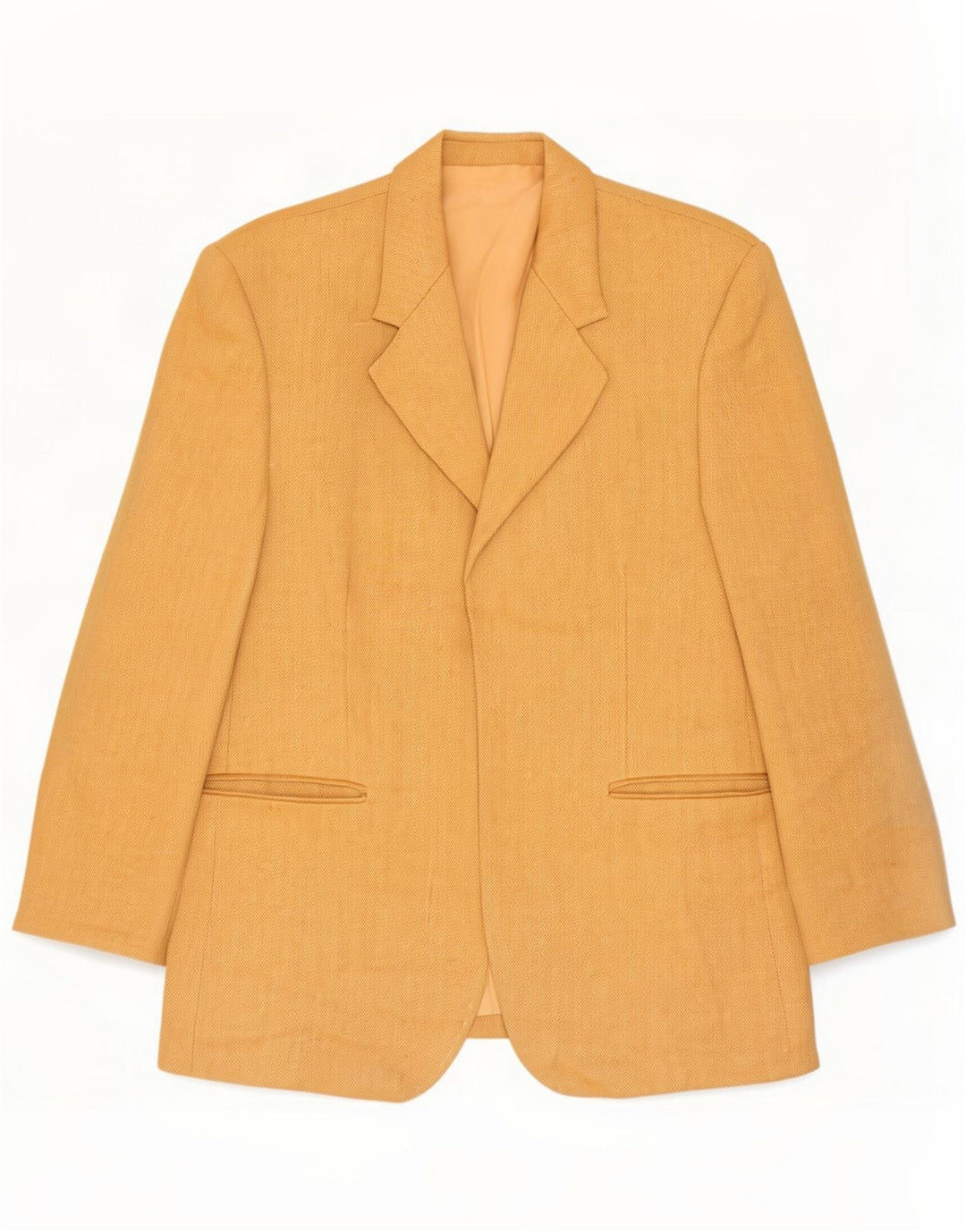 Jaqueta blazer aberta feminina vintage Reino Unido 14 espinha de peixe bege médio