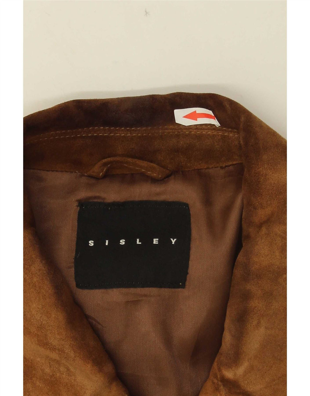Sisley Jaqueta bomber masculina de camurça UK 36 pequena marrom