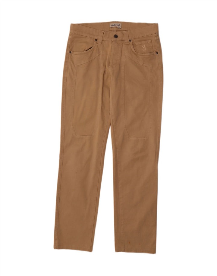 JECKERSON Mens Straight Casual Trousers W32 L31 Brown Cotton Vintage Jeckerson and Second-Hand Jeckerson from Messina Hembry 