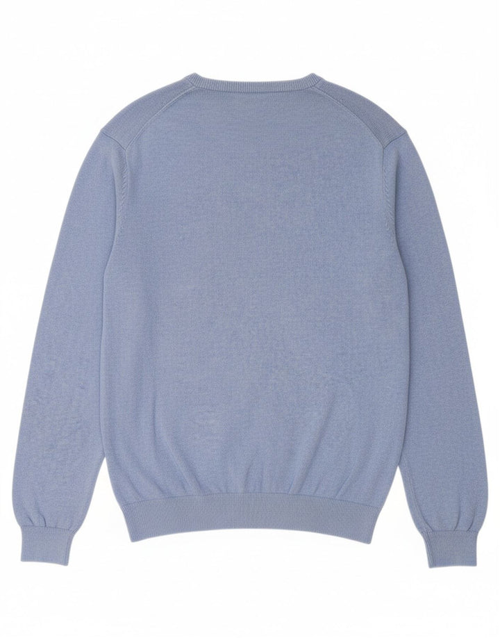CREW CLOTHING Suéter masculino com decote em V 2XL algodão azul