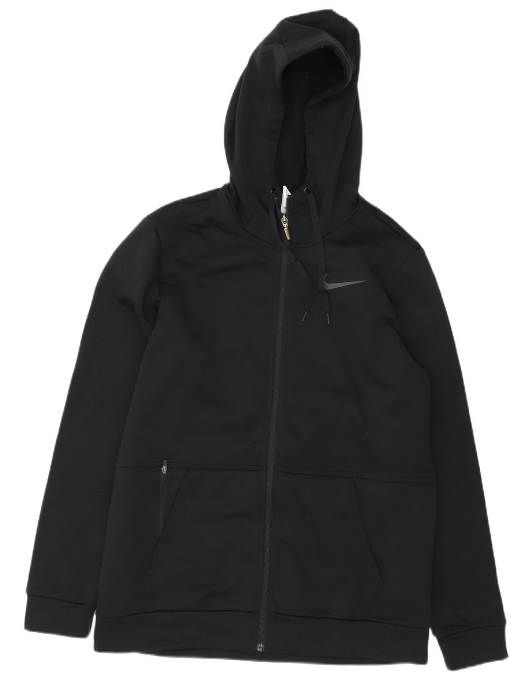 Suéter masculino Nike Therma-Fit Zip com capuz médio preto poliéster