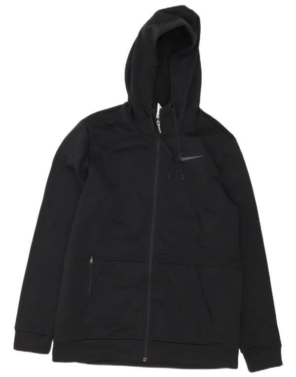 Suéter masculino Nike Therma-Fit Zip com capuz médio preto poliéster