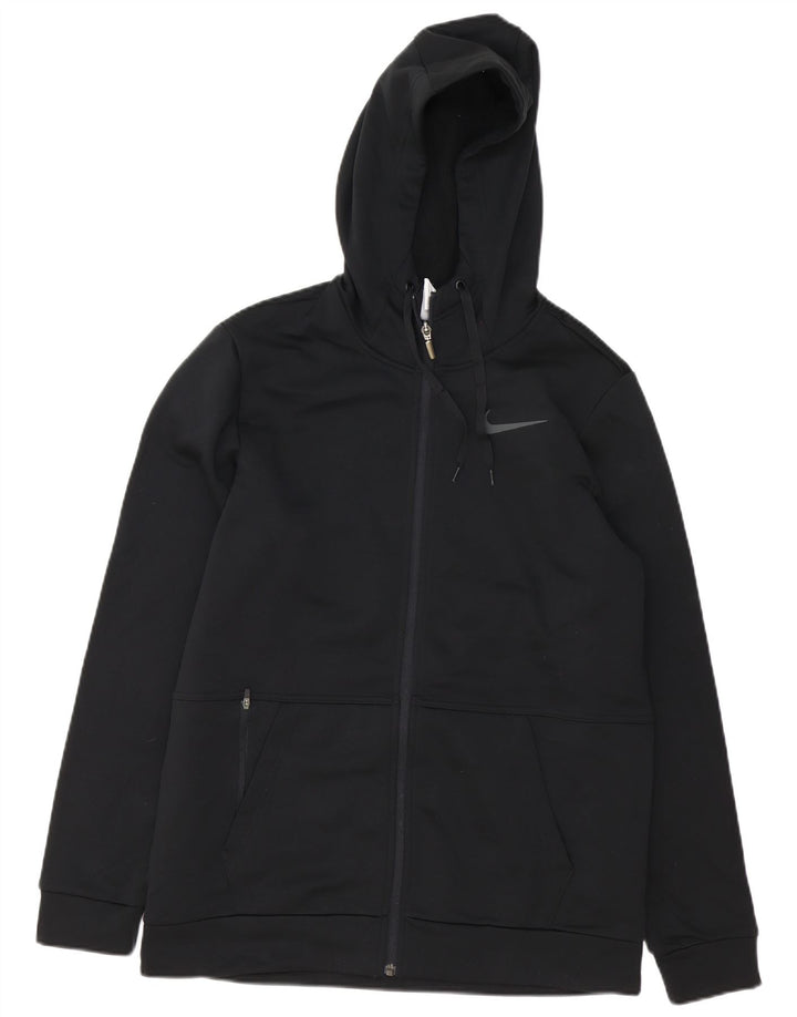 Suéter masculino Nike Therma-Fit Zip com capuz médio preto poliéster