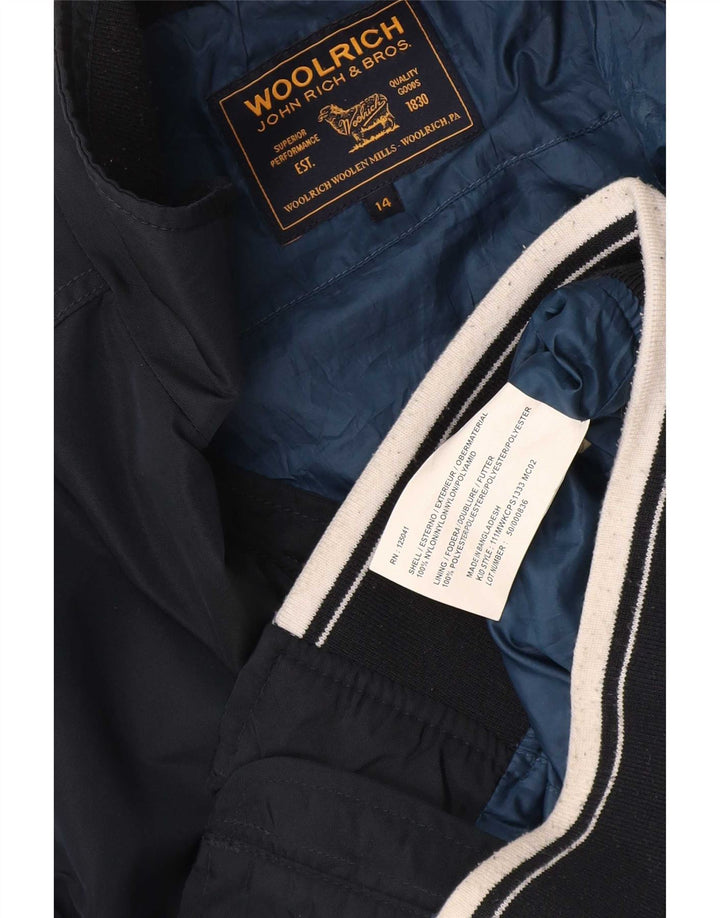 Jaqueta bomber Woolrich Boys 13-14 anos azul marinho nylon