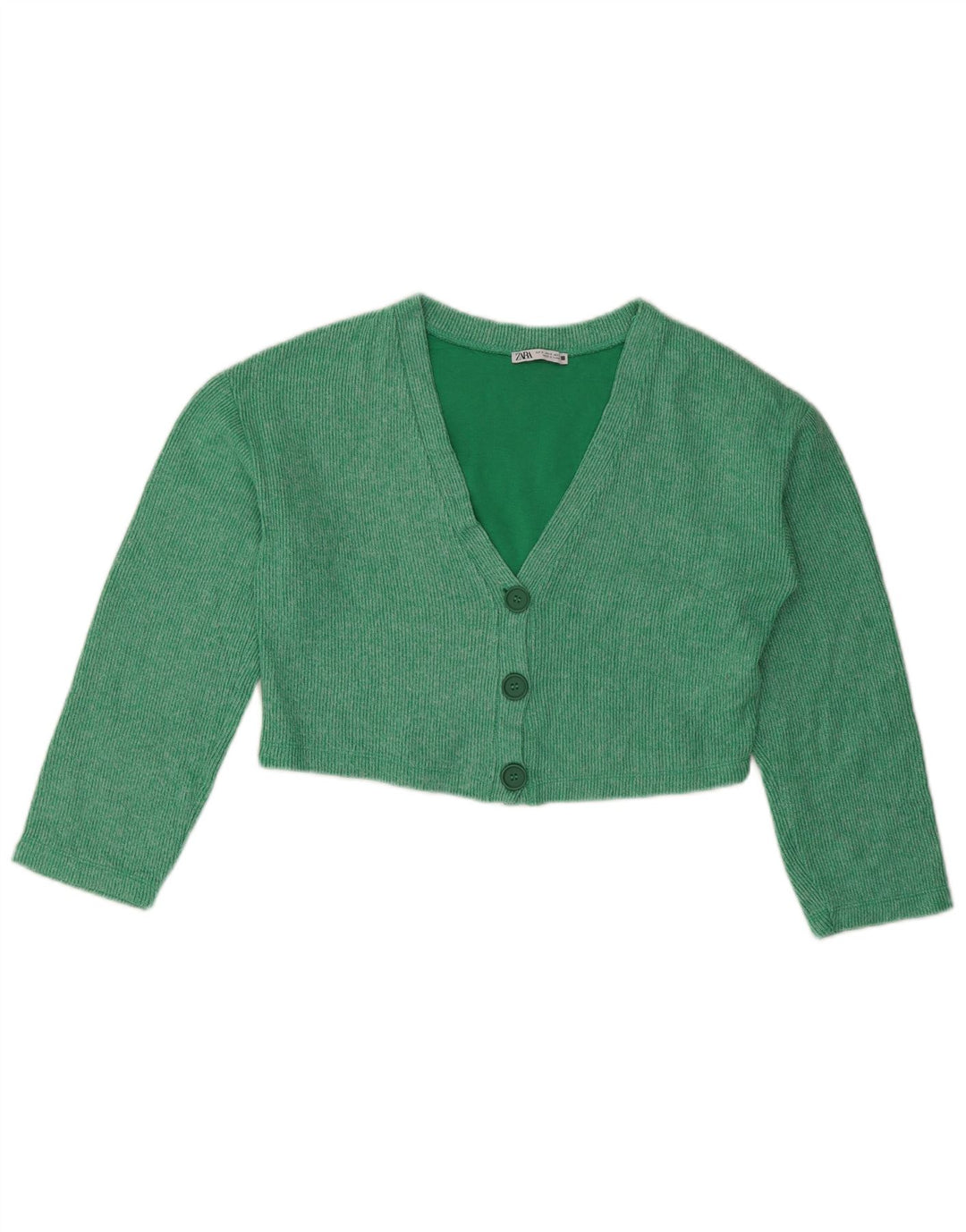 Suéter cardigã feminino oversized ZARA Reino Unido 10 algodão verde pequeno