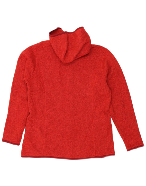 Suéter feminino com capuz e zíper PATAGONIA UK 18 XL poliéster vermelho