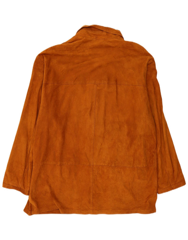 Jaqueta de camurça masculina vintage EU 56 3XL couro marrom