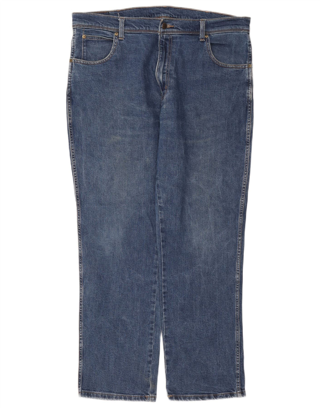 Calça jeans reta masculina WRANGLER regular fit W38 L30 algodão azul