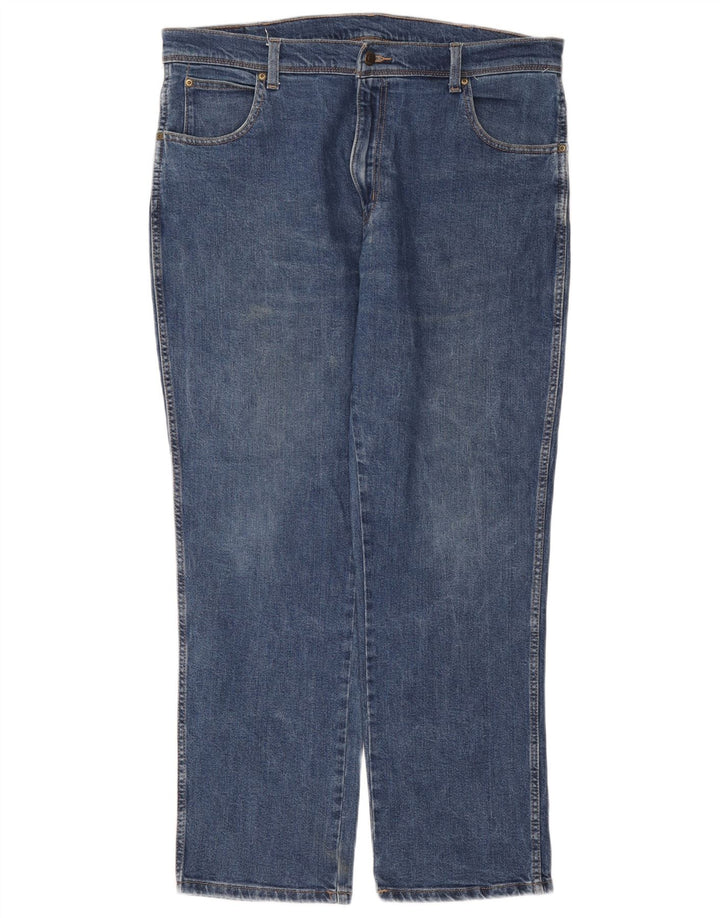 Calça jeans reta masculina WRANGLER regular fit W38 L30 algodão azul