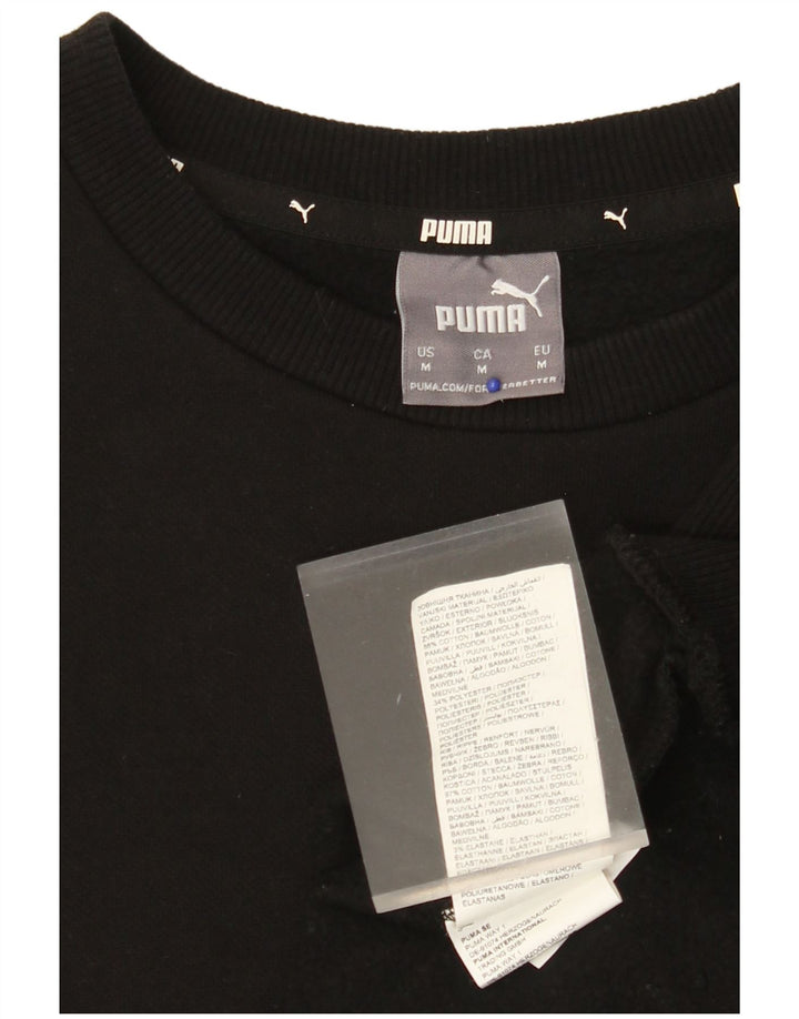 PUMA Mens Moletom Jumper Médio Algodão Preto