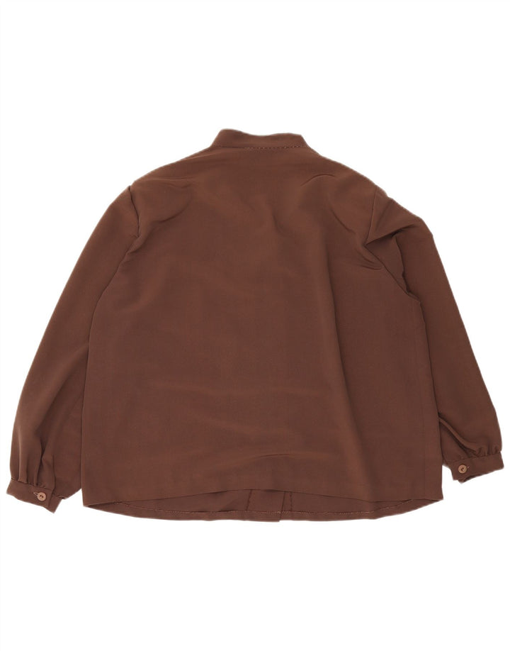 Blusa feminina vintage UK 16 grande marrom