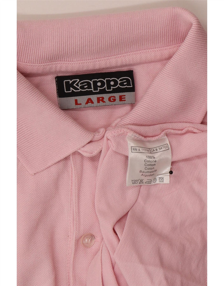 Camisa polo masculina Kappa grande algodão rosa