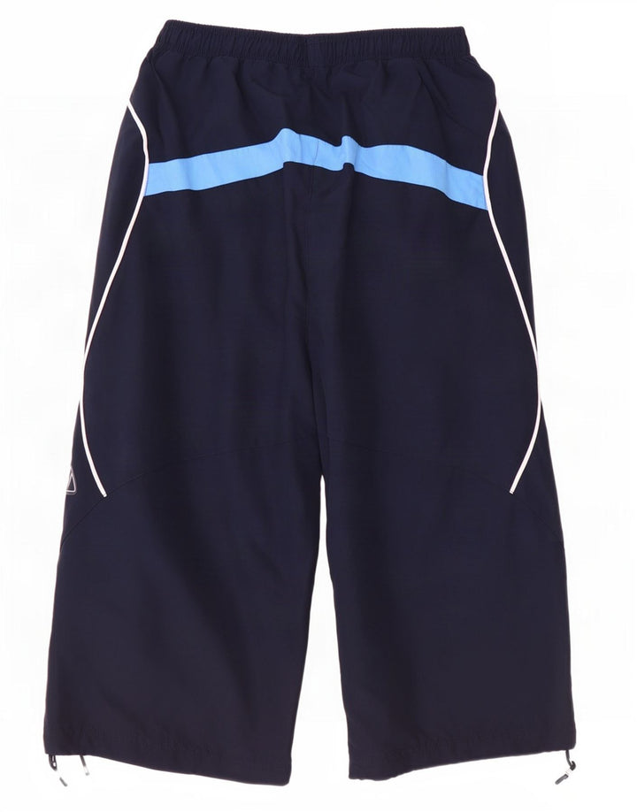 Calça de treino Reebok masculina Capri pequena azul marinho poliéster