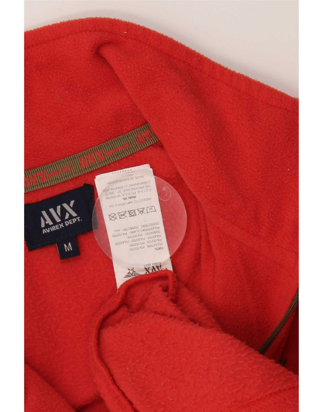 Suéter feminino de lã com zíper e gola Avirex Reino Unido 12 poliéster vermelho médio