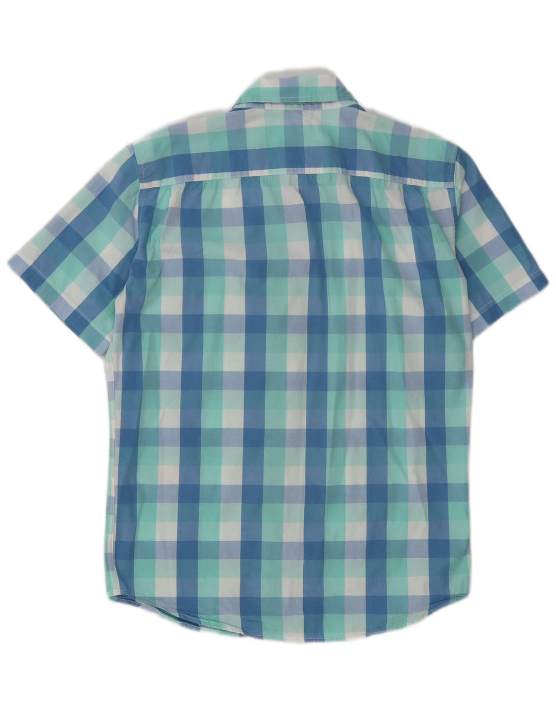 Camisa masculina de manga curta padrão Levi's pequena azul algodão guingão