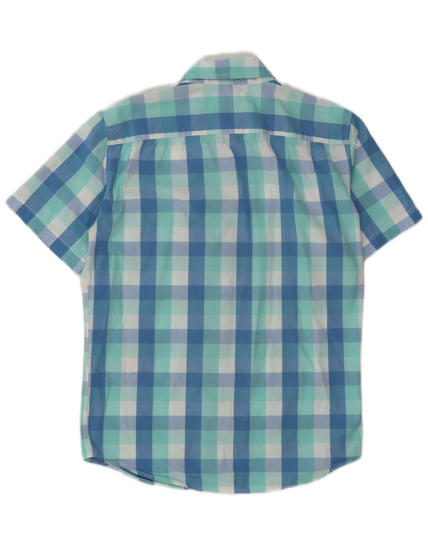 Camisa masculina de manga curta padrão Levi's pequena azul algodão guingão