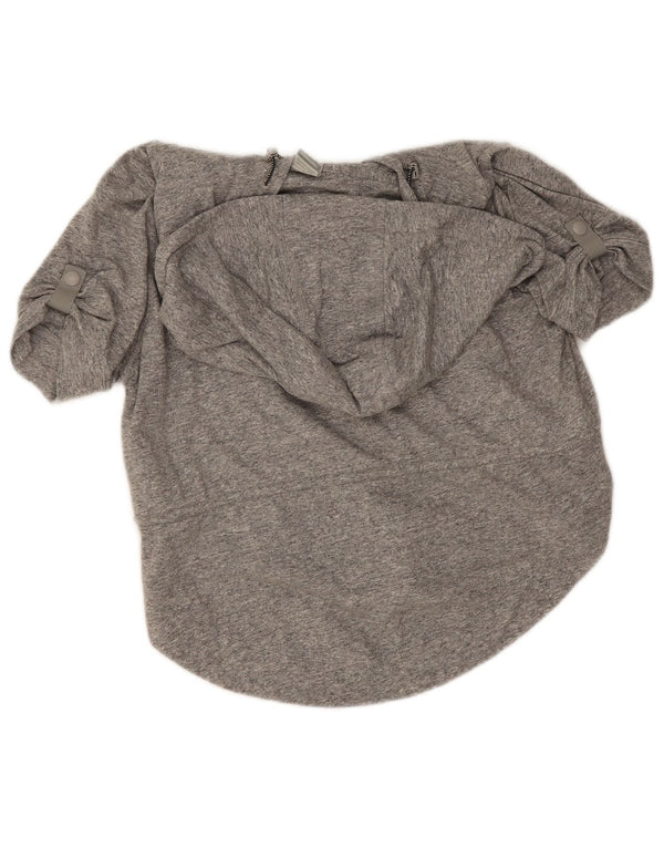 Camiseta feminina com capuz Nike UK 14 grande algodão manchado cinza