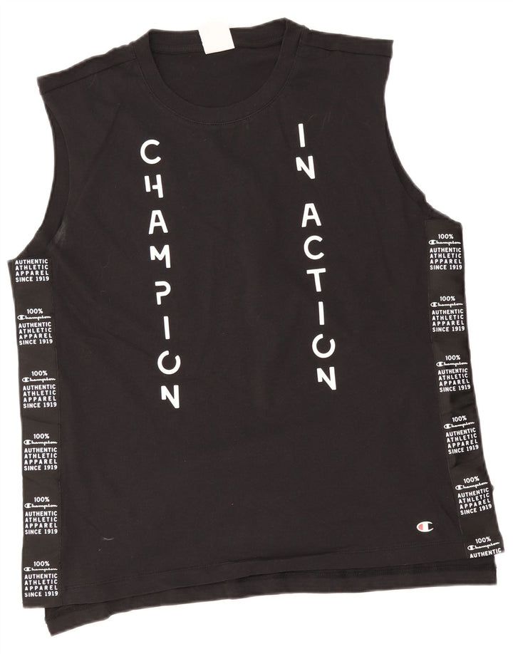 Colete gráfico masculino Champion XL preto algodão