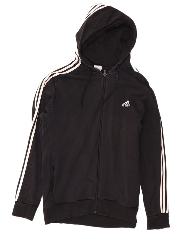 Adidas masculino zip moletom com capuz XL algodão preto