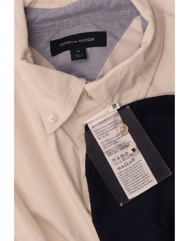 Camisa masculina Tommy Hilfiger média branca colorblock
