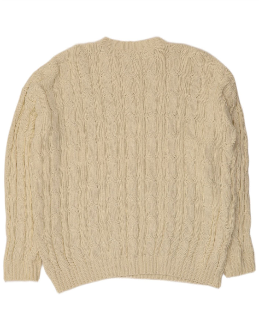 Suéter vintage masculino com gola redonda 2XL bege