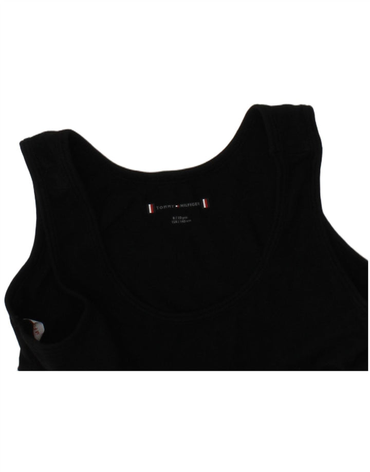 Top cropped feminino TOMMY HILFIGER 8-9 anos preto algodão clássico